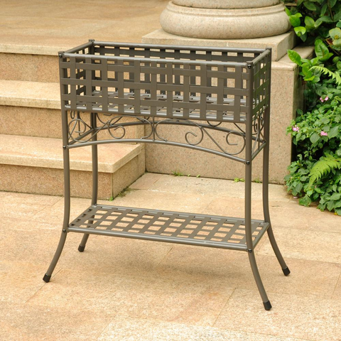 Mandalay Iron Rectangular Plant Stand - Sturdy & Stylish | Perfect for Potted Plants