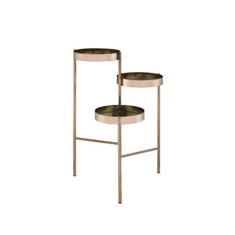 Namid Gold Plant Stand | Multi-Tiered, Metal | Three Open Compartments