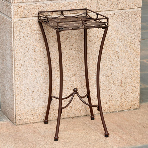 Santa Fe Iron Nailhead Square Plant Stand - Stylish, Durable, and Weather-Resistant
