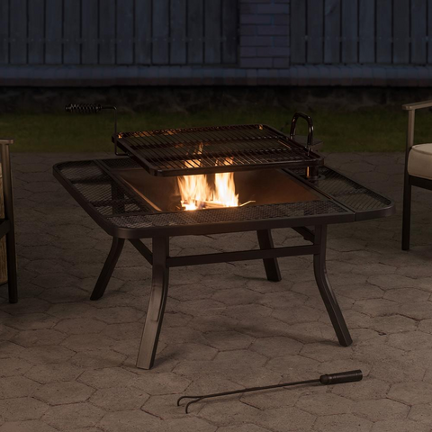 Grill Fire Pit for Outside | Outdoor Wood Burning Firepit