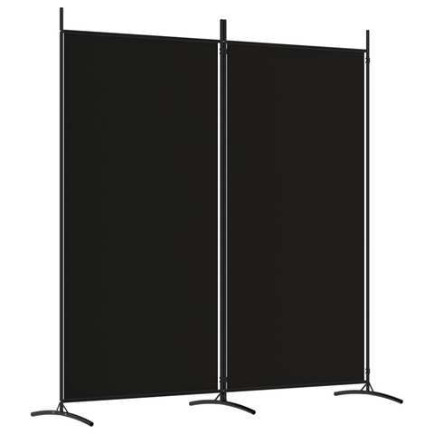 vidaXL 2-Panel Room Divider Black 68.9"x70.9" Fabric - WhatYouNeedSales