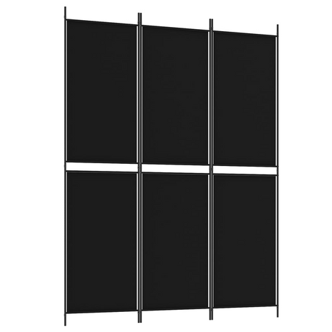 vidaXL 3-Panel Room Divider Black 59.1"x78.7" Fabric - WhatYouNeedSales