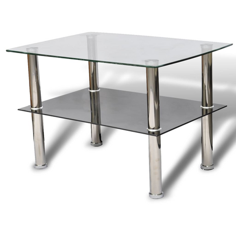 vidaXL Coffee Table Glass 2 Tiers - Stylish and Practical - WhatYouNeedSales