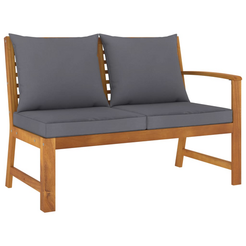 vidaXL Patio Bench 45.1" with Dark Gray Cushion Solid Acacia Wood - WhatYouNeedSales