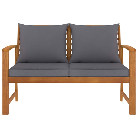 vidaXL Patio Bench 47.2" with Dark Gray Cushion Solid Acacia Wood - WhatYouNeedSales