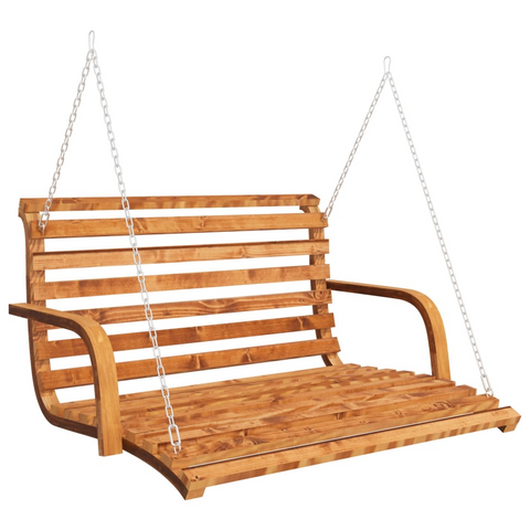 vidaXL Swing Bench Solid Wood Bent with Teak Finish
